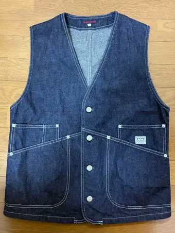 [ 새상품급 ] BLUEBLUE 데님 워크 베스트 S 사이즈