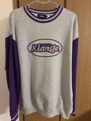 XLARGE 그레이/퍼플 맨투맨 M