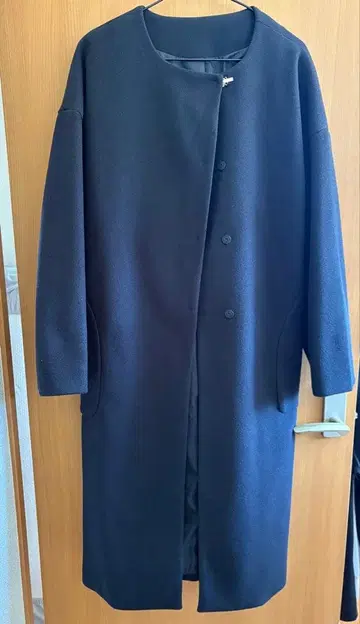 네이비 롱 코트 벨트 포함 L 사이즈