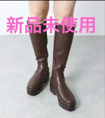 러브 헌터 통굽 스트레치 롱 부츠