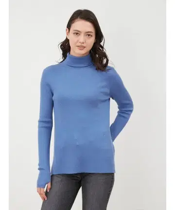 Mila Owen 터틀넥 리브 니트탑 [ 워셔블/손세탁 ]