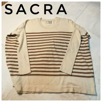 [ 새상품급 ] SACRA for SHIPS 긴팔 아이보리 브라운 보더