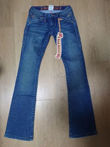 새상품 락 리바이벌 세미 플레어 데님 청바지