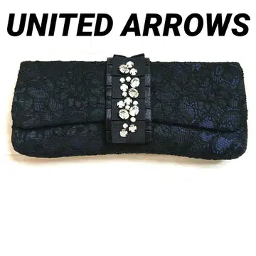 유나이티드 애로우즈 포멀 백 클러치백 블랙 레이스
