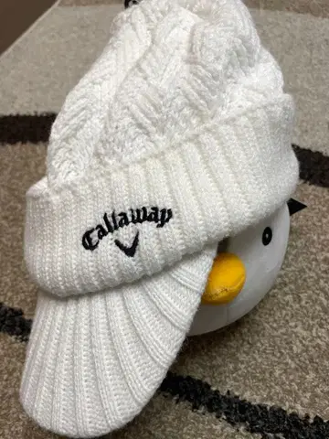 캘러웨이 화이트 니트 모자