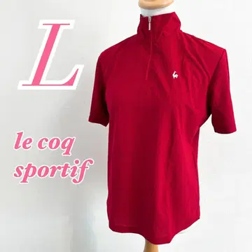 르꼬끄 스포르티브 반팔 피케 셔츠 L 레드 골프웨어 폴리