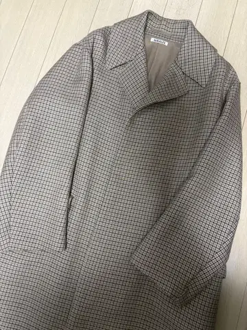 AURALEE 17AW 더블 페이스 체크 롱 코트