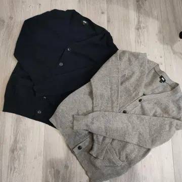 UNIQLO 가디건 S 사이즈 네이비 그레이 2벌 세트