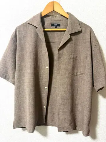 BEAMS HEART / 폴리에스테르 멜란지 오픈 카라 셔츠