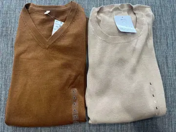 새상품 [ 2벌 세트 ] 남성용 워셔블 니트 오가닉 코튼 스웨터