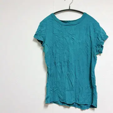 터콰이즈 크루넥 반팔 T셔츠 파랑