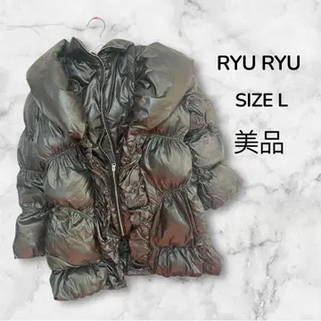 뤼뤼 샤이니 다운풍 패딩 자켓 볼륨 넥 경량 방한 ( L )