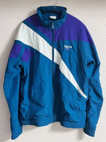 리복 라인드 자켓 O 사이즈 그린 퍼플