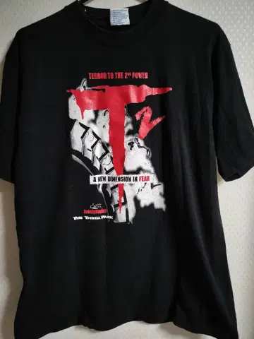 T2 그래픽 티셔츠 L 사이즈 블랙