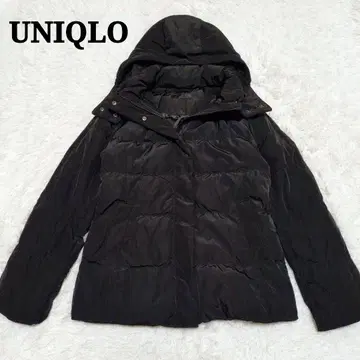 UNIQLO 유니클로 다운 블랙 80% M 후드 탈부착 블랙