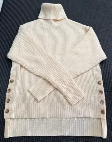 리그림 regleam 터틀넥 버튼 니트 니트 화이트 F