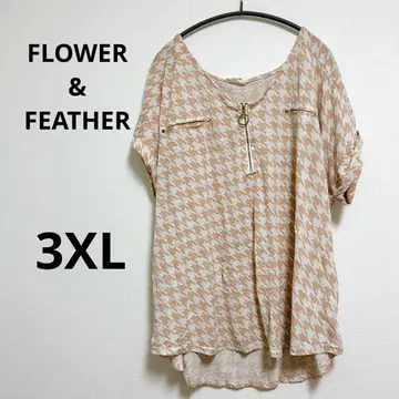 [ 3XL ] FLOWER & FEATHER 반팔 셔츠 티셔츠