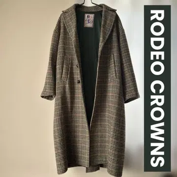 RODEO CROWNS 체크 무늬 롱 코트
