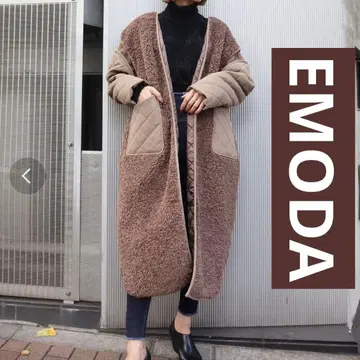 EMODA 보아 퀼팅 롱 코트