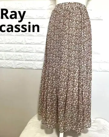 새상품급 레이 카즌 롱 스커트 꽃무늬 플리츠 여성용 프리