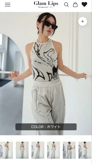 Glam lips EMBOSS 자카드 니트 아메리