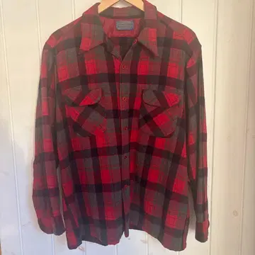 USA 제조 70년대 펜들턴 울 L 옴브레 보드 셔츠