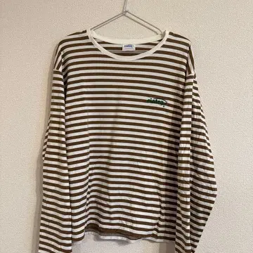 완판템! ciatre 보더 롱 T셔츠 브라운 L 사이즈