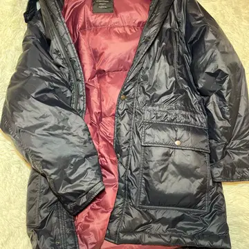 네이비 다운 자켓 탈부착 후드 말팔 페더 20%