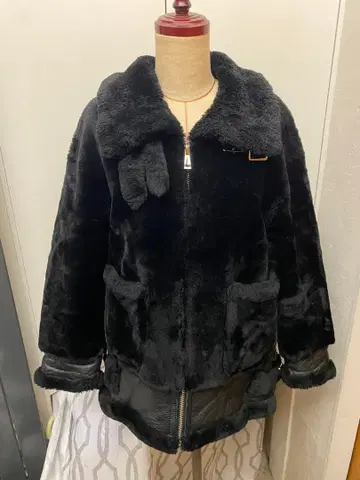 B-3 블랙 리얼 무스탕 플라이트 자켓 에어포스 빈티지