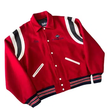 구제 울 봄버 자켓 바시티 자켓 이소재 절개 L