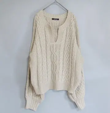 gleam 그리 돌먼 케이블 니트 M 사이즈