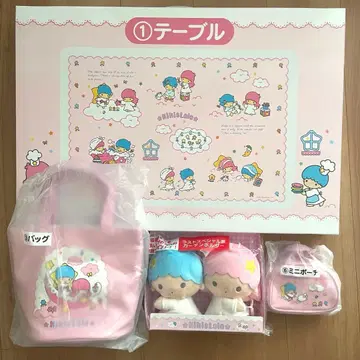 키키&라라 뽑기 테이블 라스트상 백 파우치 4점 키키라라 리틀트윈스타