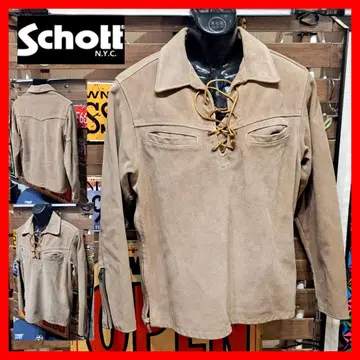 90s 빈티지 Schott 레이스업 풀오버 스웨이드 자켓