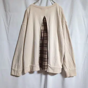 In this life 이소재 절개 티셔츠 풀오버 체크 무늬 절개