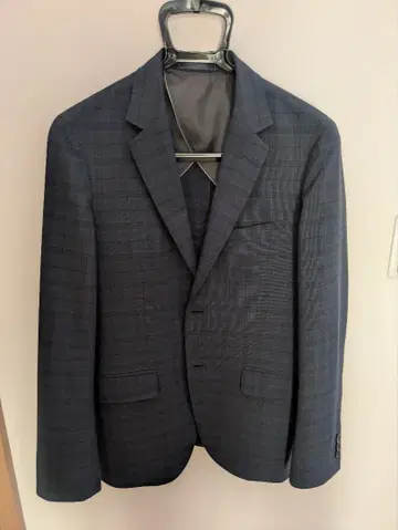 체크 무늬 비즈니스 정장 상하의 세트