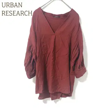 어반 리서치 V넥 긴팔 튜닉 블라우스 무지 캐주얼