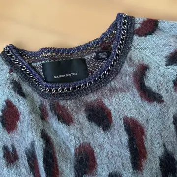 MAISON SCOTCH 긴팔 스웨터 그레이/빨간색/블랙