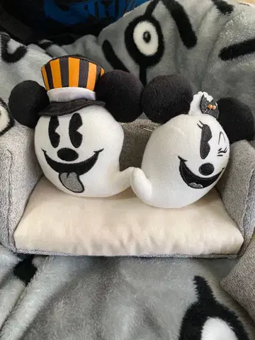 Disney 할로윈 2008 유령 미키 & 미니 봉제 인형 키링