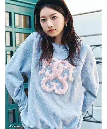 로고 모티브 맨투맨 snidel