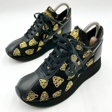 노네임 스니커즈 송치 웨지솔 레오파드 블랙/골드 35 Y1315