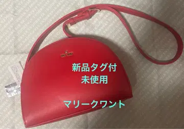 MARY QUANT 레드 하프문 숄더백 빨간색 마리콴트