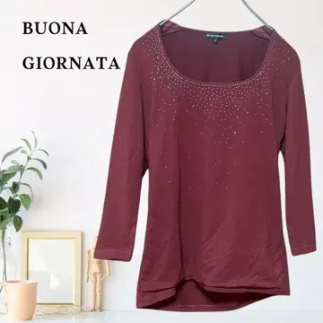 zB577 [ S ] BUONA GIORNATA 큐빅 티셔츠