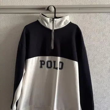 POLO 하프 지퍼 트레이닝복 L 네이비/화이트