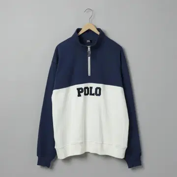 POLO 하프 지퍼 트레이닝복 L 네이비/화이트