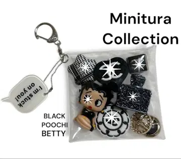 가챠  파우치 Betty Boop 블랙 파우치 흑백 파우치