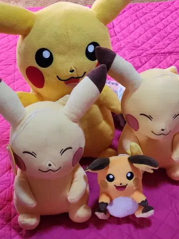 피카츄 봉제 인형 묶음 판매 4개