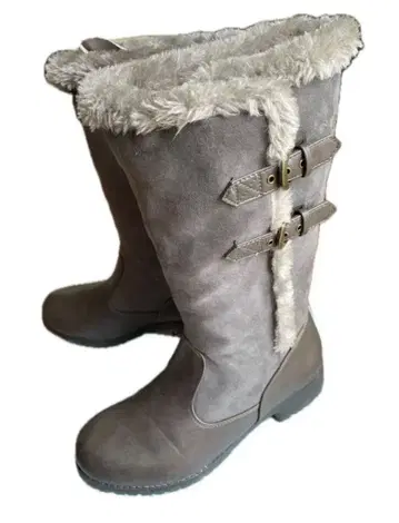 A.V.V 그레이 퍼 롱 부츠