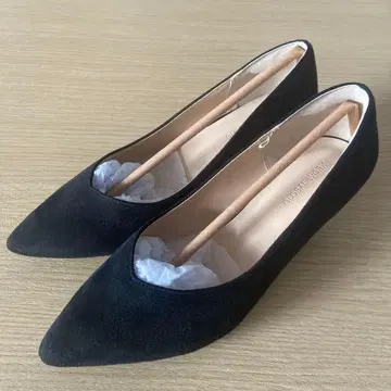 미사용 새상품 GLOBAL WORK 블랙 스웨이드 펌프스 M