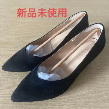 미사용 새상품 GLOBAL WORK 블랙 스웨이드 펌프스 M