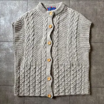 JM COOPER 케이블 니트 니트 베스트 그레이
